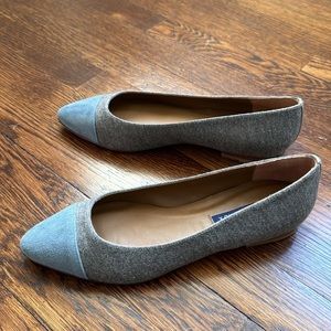 NWOT Margaux “Pointe” in taupe - blue tips + gray/brown base. Perfect/never worn